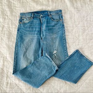 Gap High Rise Distressed Cheeky Straight Jean